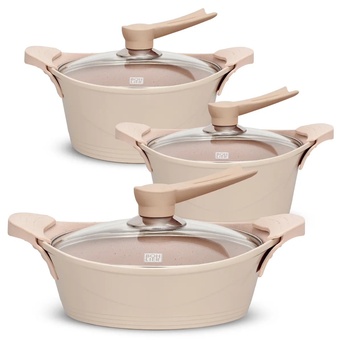 BATERÍA DE COCINA BOHLIER 6 PIEZAS BEIGE - 1