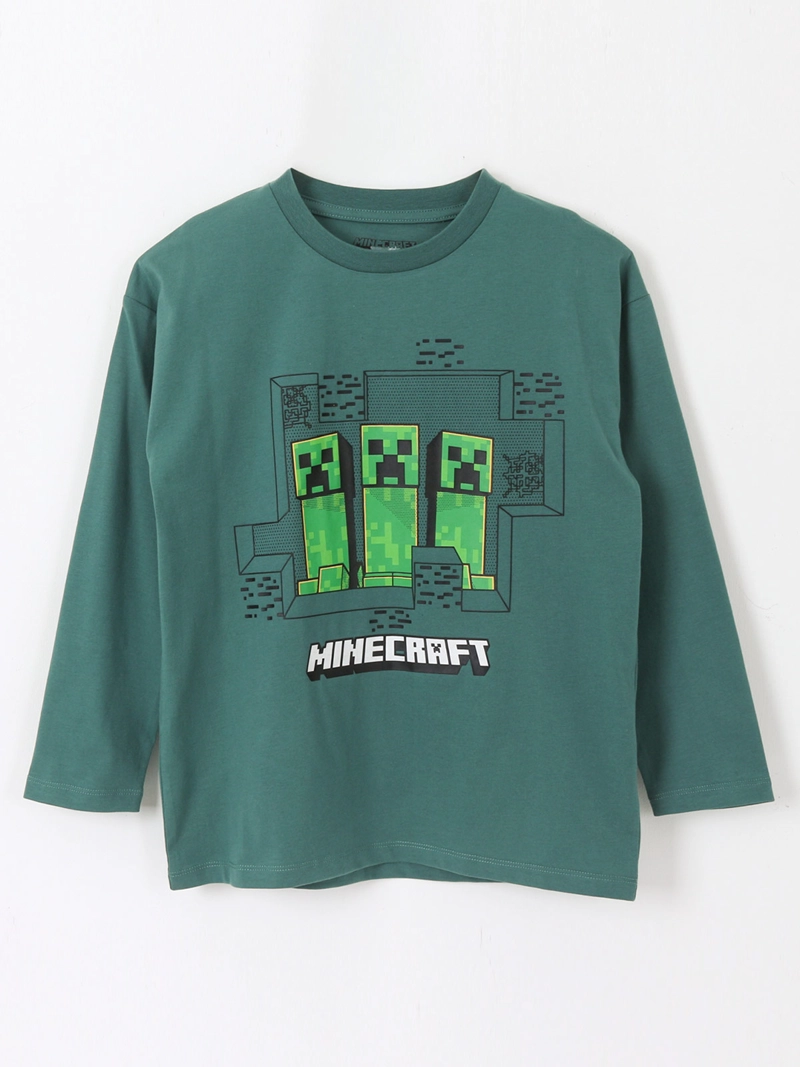 POLERA MANGA LARGA NIÑO MINECRAFT CREEPERS