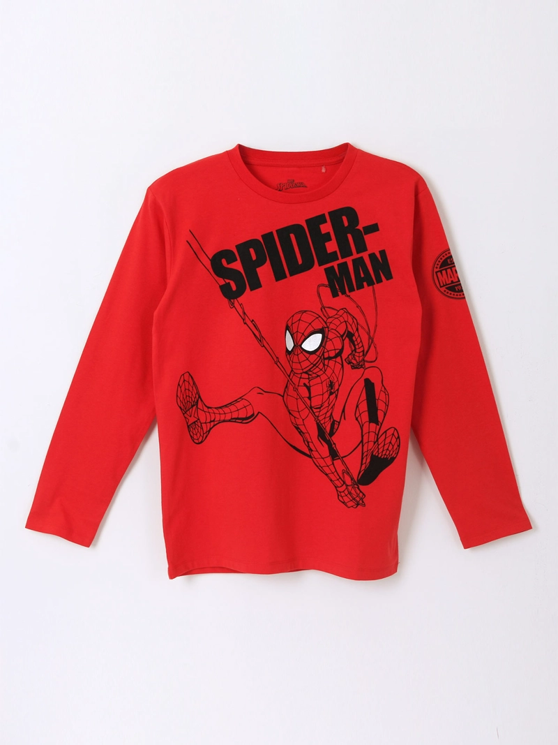 POLERA MANGA LARGA NIÑO SPIDERMAN VOLANDO