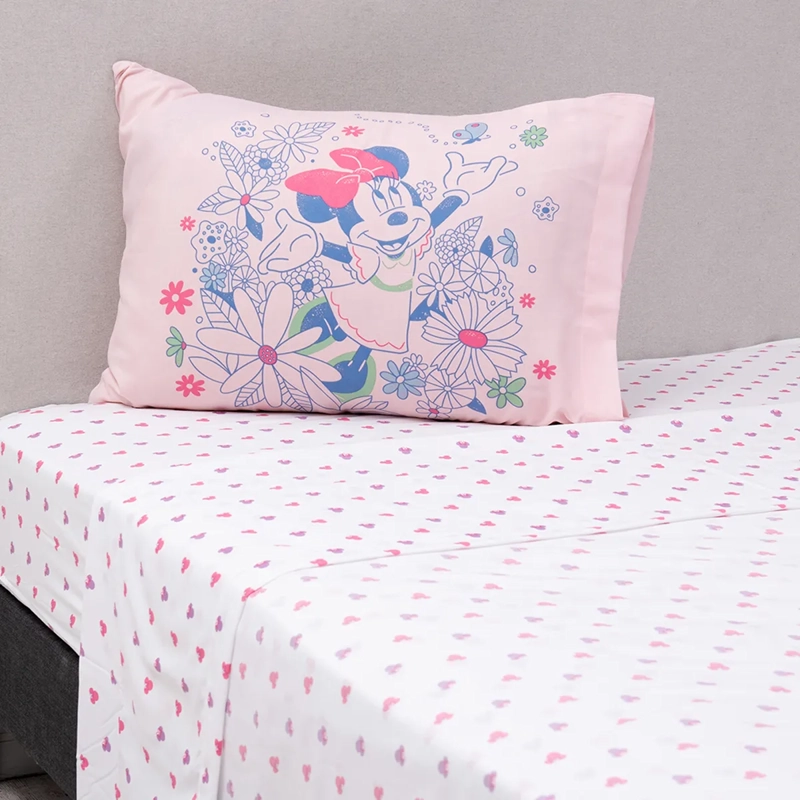 JUEGO DE SÁBANAS DISNEY MINNIE SPRING 1.5PL - 1