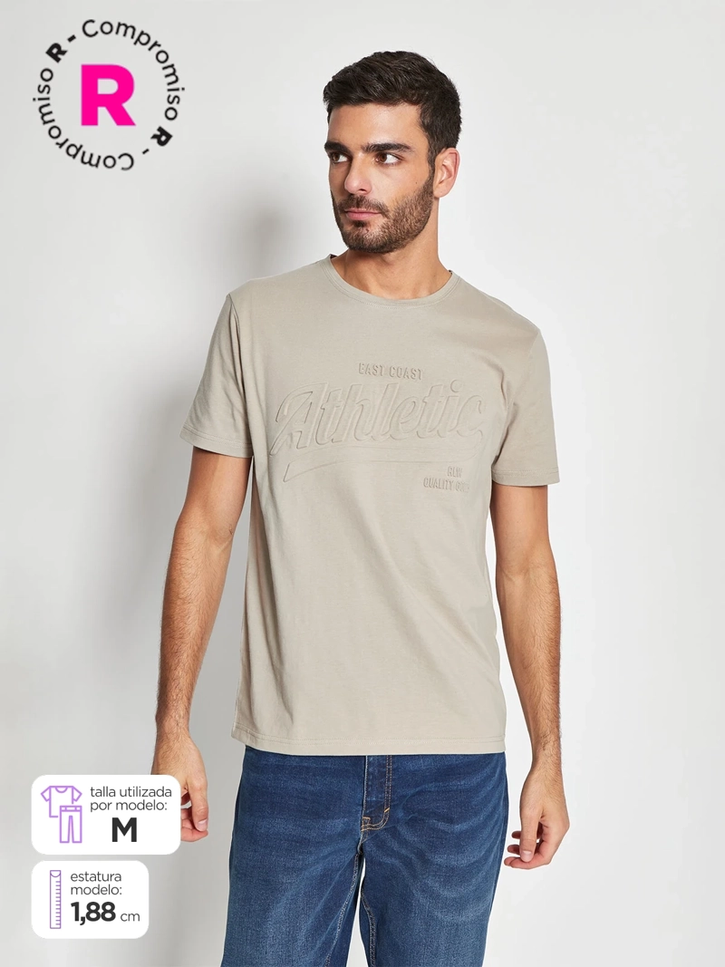 POLERA HOMBRE ROBERT LEWIS ALGODÓN CUELLO REDONDO MANGA CORTA ESTAMPADO - 1