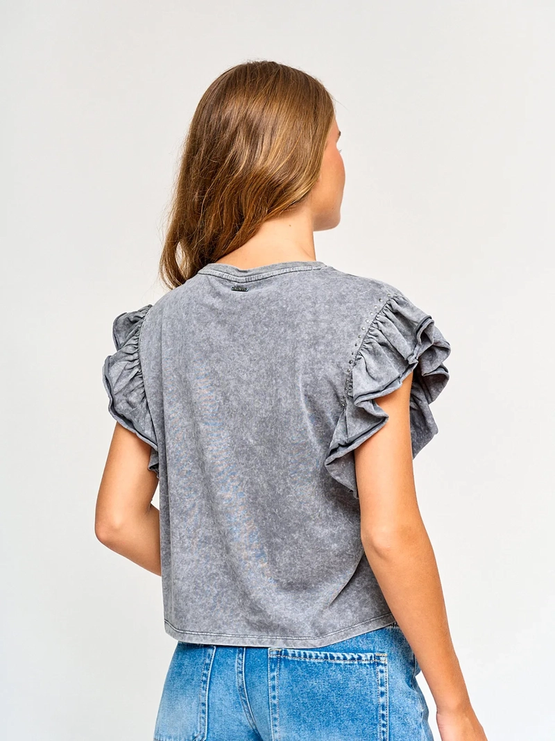 POLERA MUJER BARBADOS ALGODÓN SIN MANGAS VUELOS - 2
