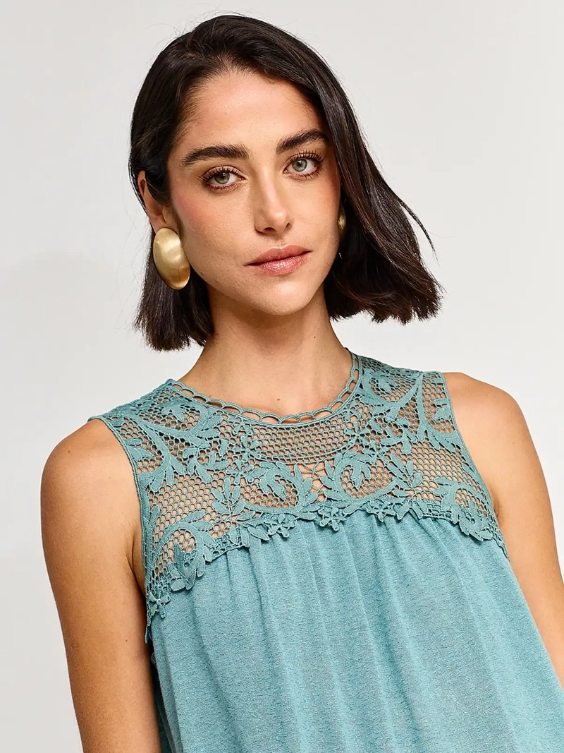 POLERA MUJER TATIENNE SIN MANGAS MACRAMÉ - 3