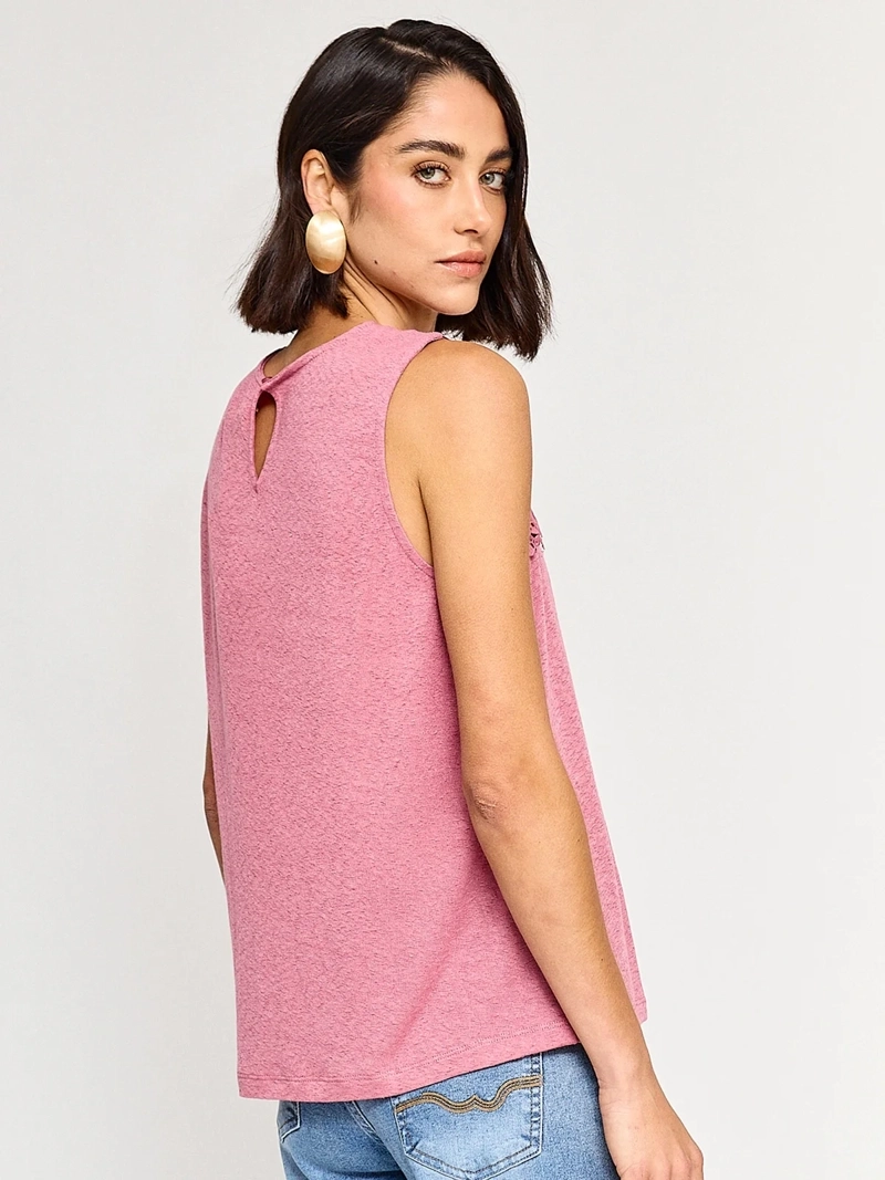 POLERA MUJER TATIENNE SIN MANGAS MACRAMÉ - 2