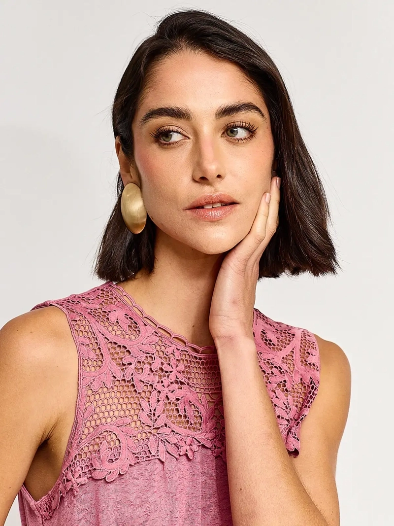 POLERA MUJER TATIENNE SIN MANGAS MACRAMÉ - 3