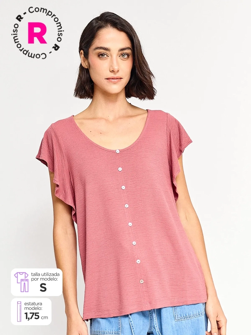 POLERA MUJER REGATTA MANGA CORTA BOTONES - 1