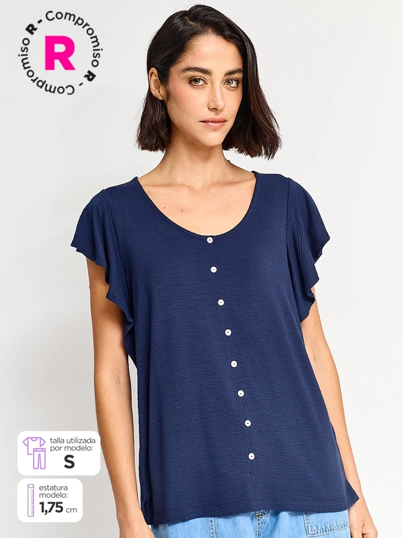 POLERA MUJER REGATTA MANGA CORTA BOTONES - 1