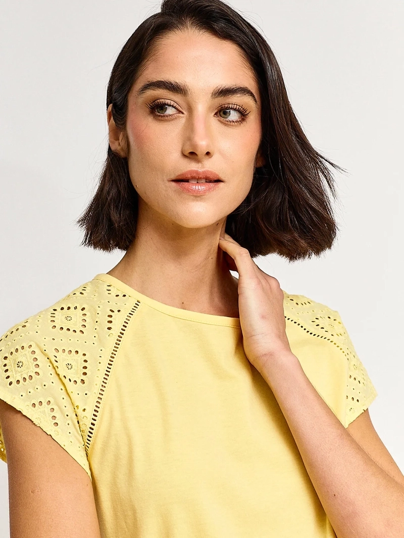 POLERA MUJER REGATTA ALGODÓN MANGA CORTA BORDADO - 3