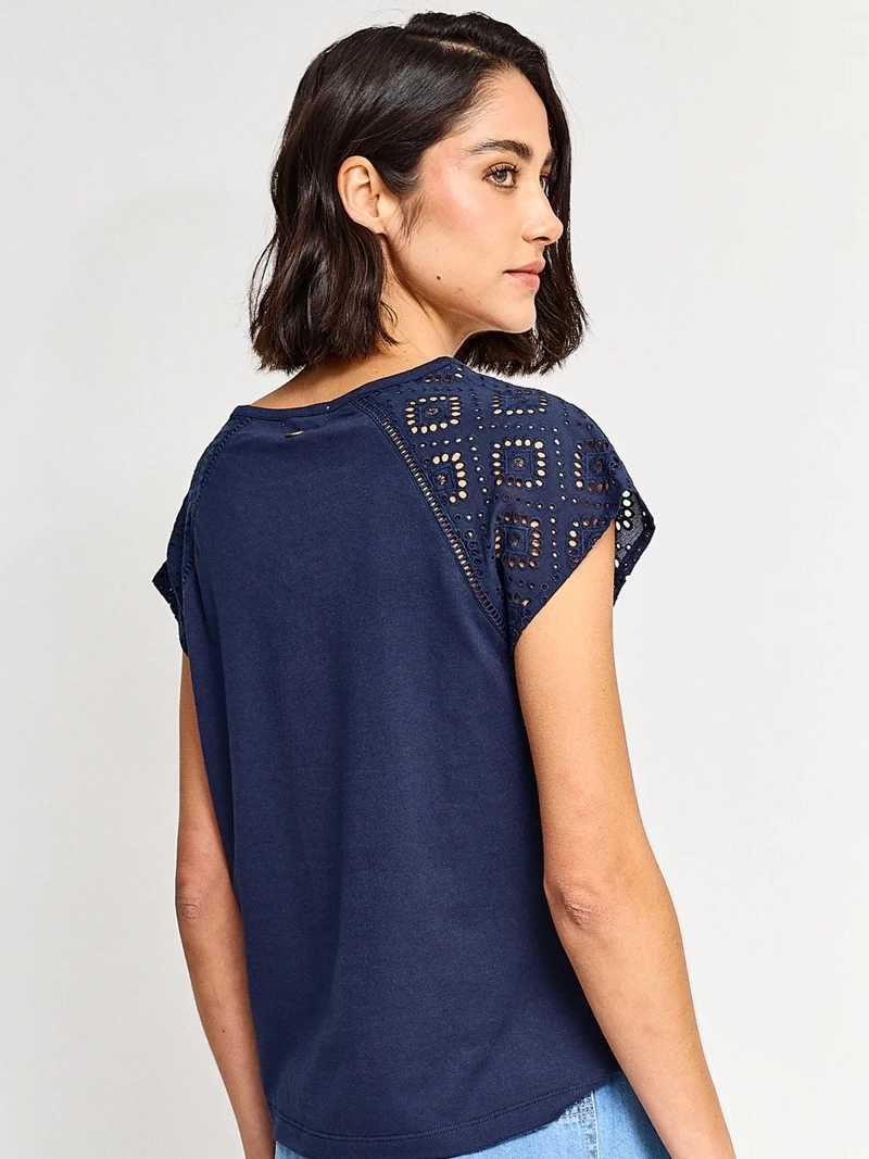 POLERA MUJER REGATTA ALGODÓN MANGA CORTA BORDADO - 2