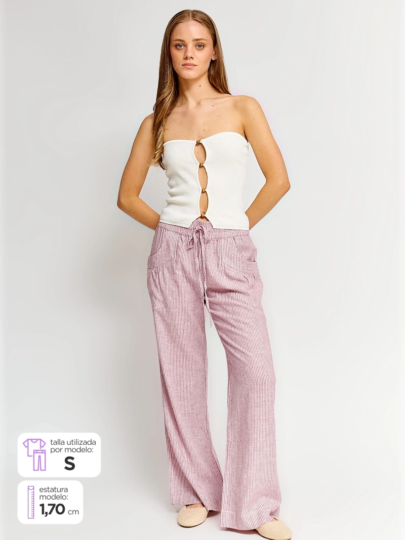 PANTALÓN MUJER INDEX LINO FLUIDO - 1