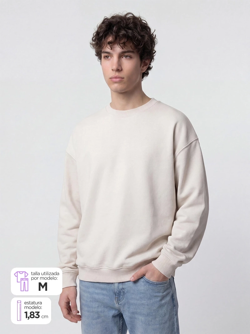 POLERÓN HOMBRE INDEX ALGODÓN CUELLO REDONDO OVERSIZE - 1