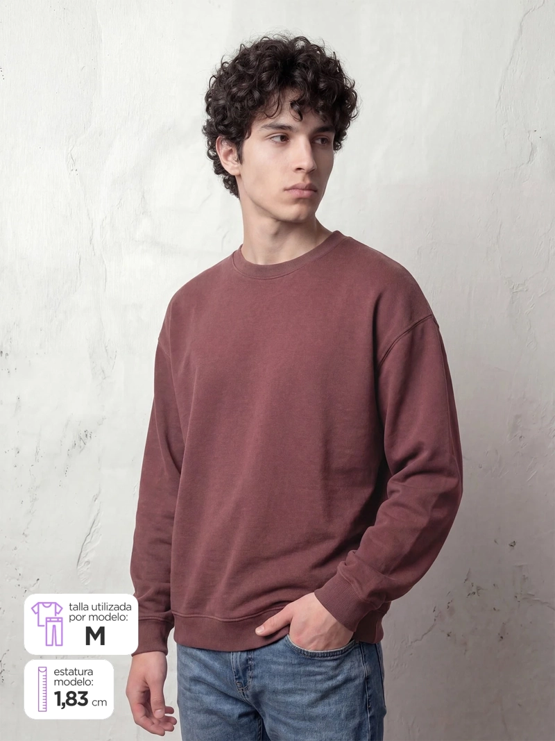 POLERÓN HOMBRE INDEX ALGODÓN CUELLO REDONDO OVERSIZE - 1