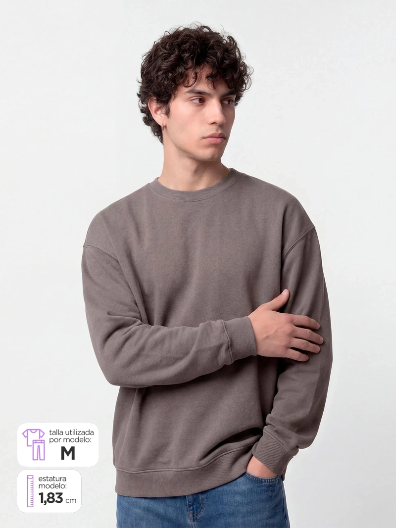 POLERÓN HOMBRE INDEX ALGODÓN CUELLO REDONDO OVERSIZE - 1