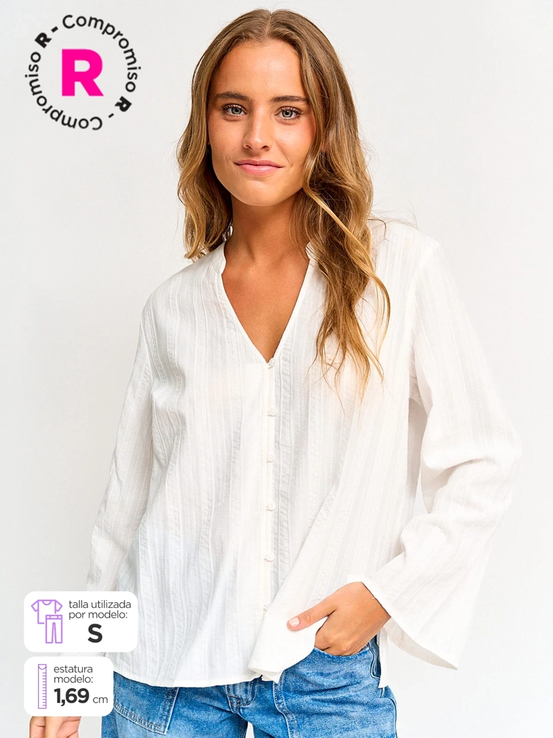 BARBADOS BLUSA MUJER BARBADOS ALGODÓN MANGA LARGA FLUIDA