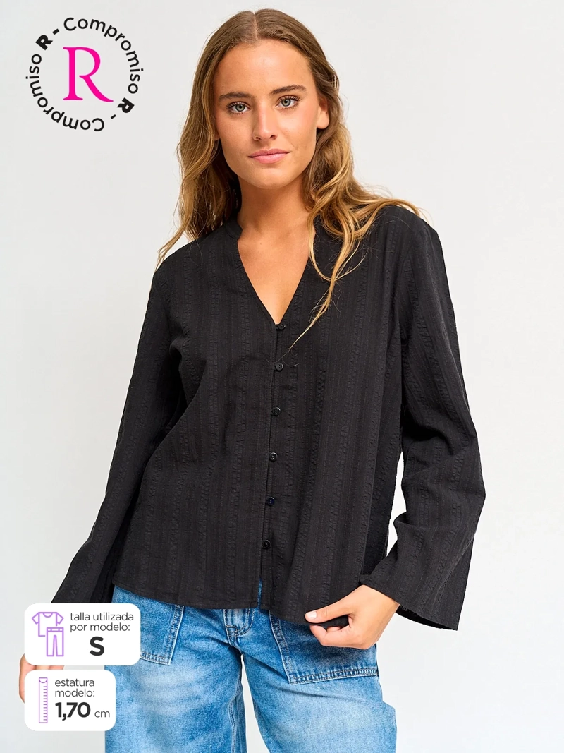 BARBADOS BLUSA MUJER BARBADOS ALGODÓN MANGA LARGA FLUIDA