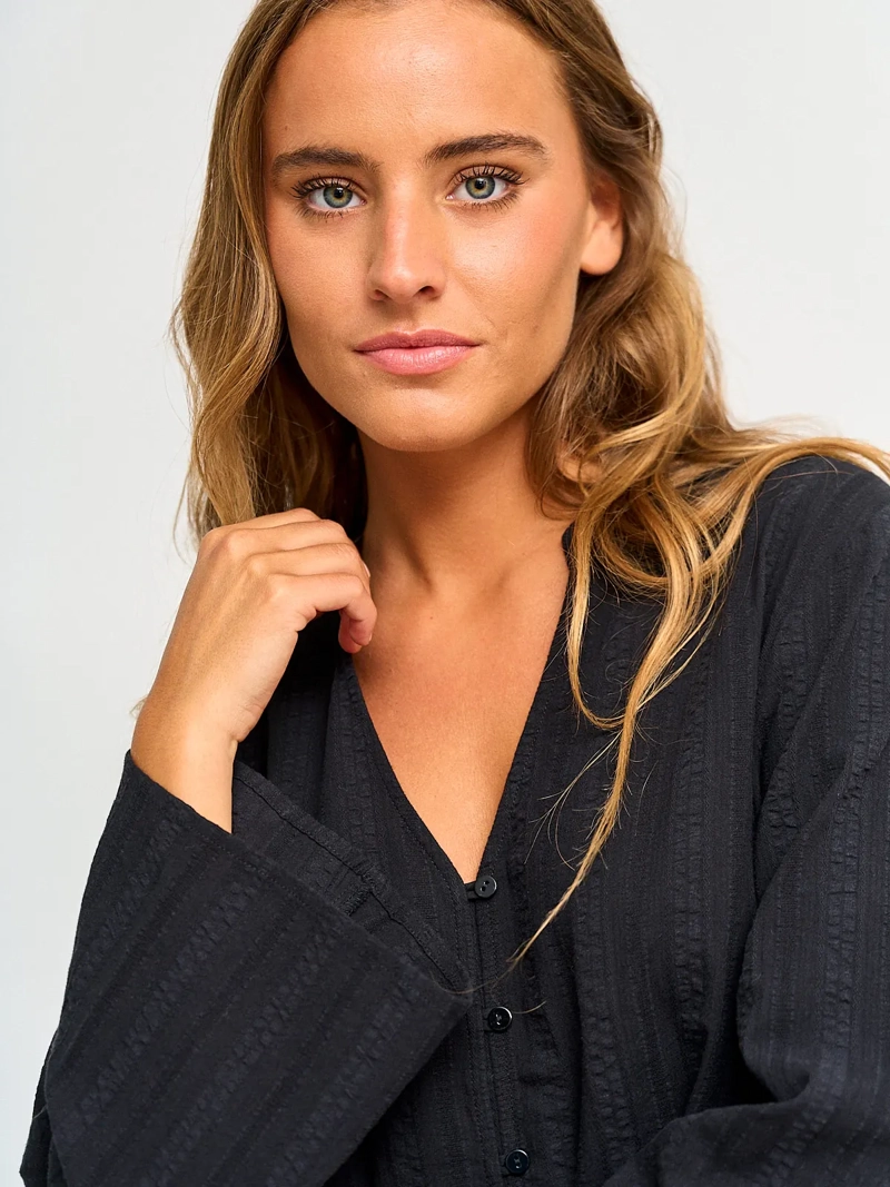 BLUSA MUJER BARBADOS ALGODÓN MANGA LARGA FLUIDA - 3