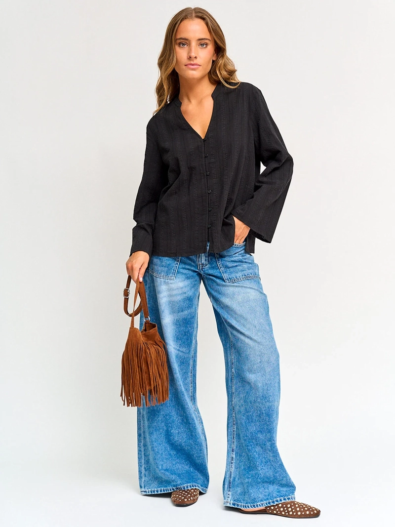 BLUSA MUJER BARBADOS ALGODÓN MANGA LARGA FLUIDA - 4