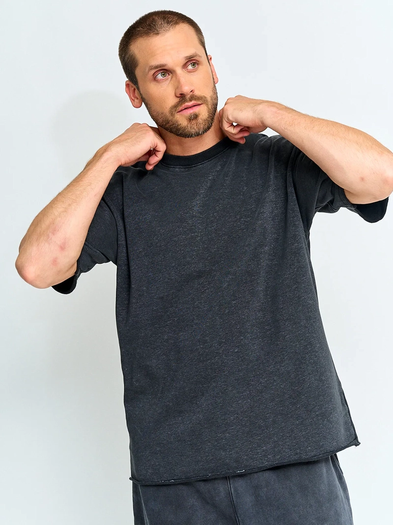 POLERA HOMBRE INDEX ALGODÓN MANGA CORTA LAVADA - 1
