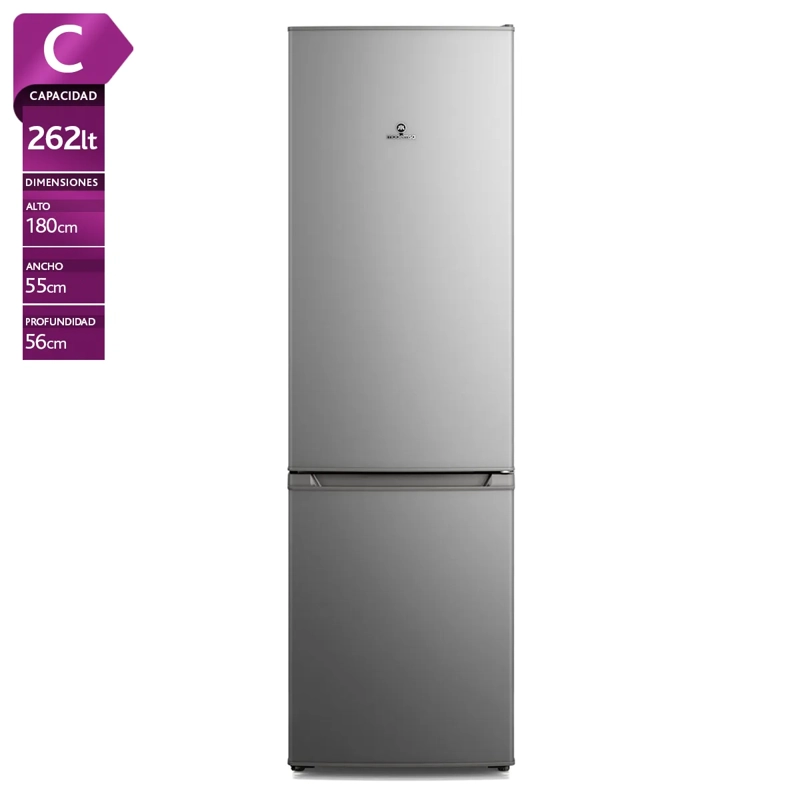 REFRIGERADOR BOTTOM FREEZER MADEMSA MED270 262L FRIO DIRECTO PLATA