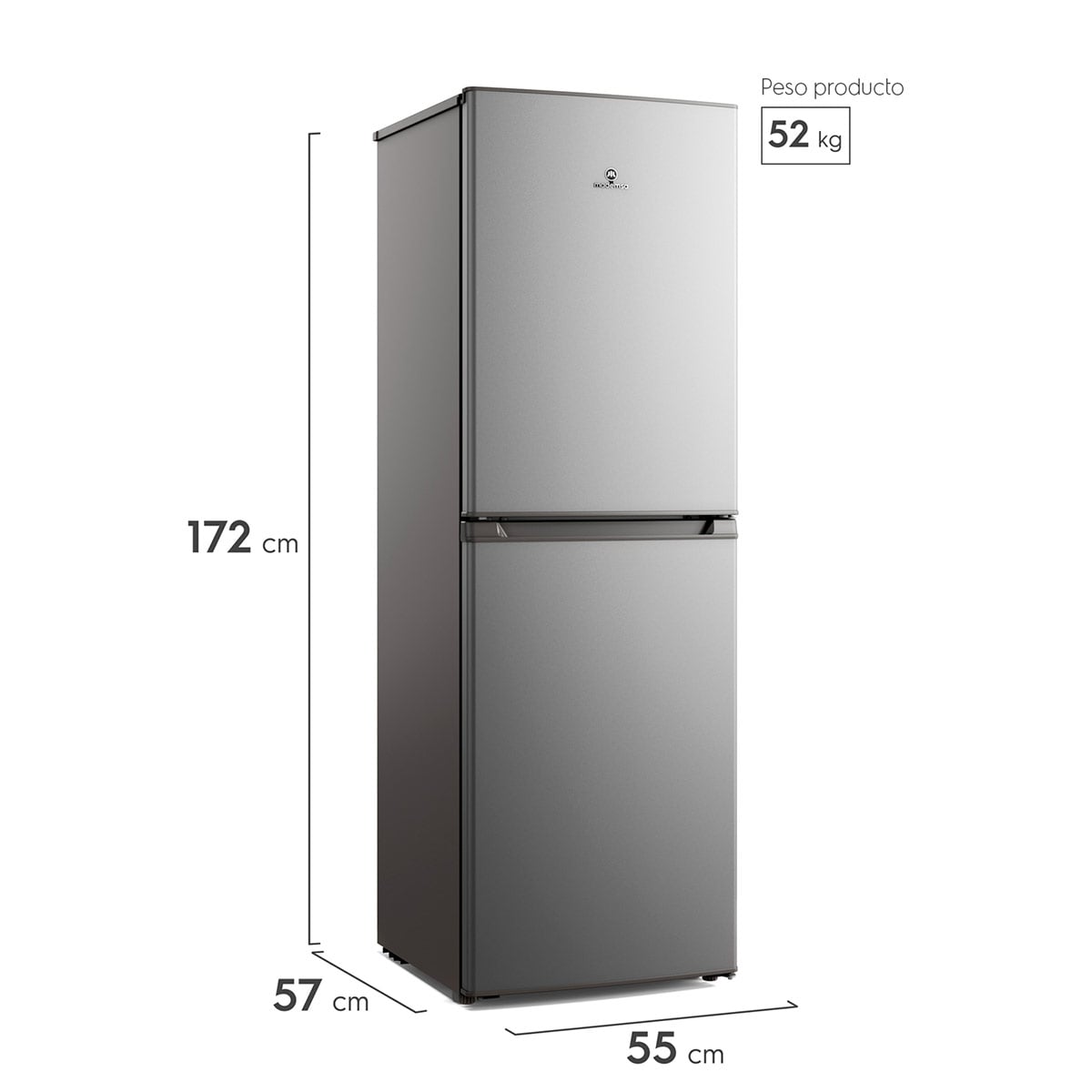 REFRIGERADOR BOTTOM FREEZER MADEMSA MED250 248L FRIO DIRECTO PLATA - 2