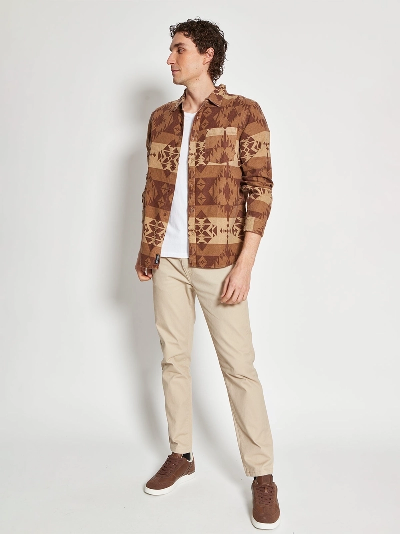 SOBRECAMISA HOMBRE BARBADOS ALGODÓN MANGA LARGA TRIBAL - 4