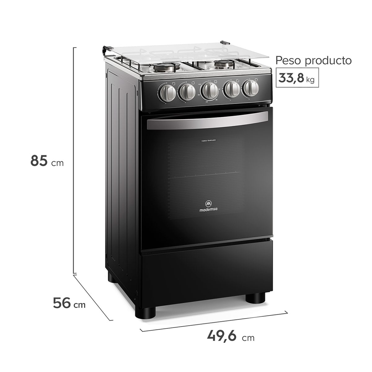 COCINA A GAS MADEMSA 4 QUEMADORES FM4LP - 2