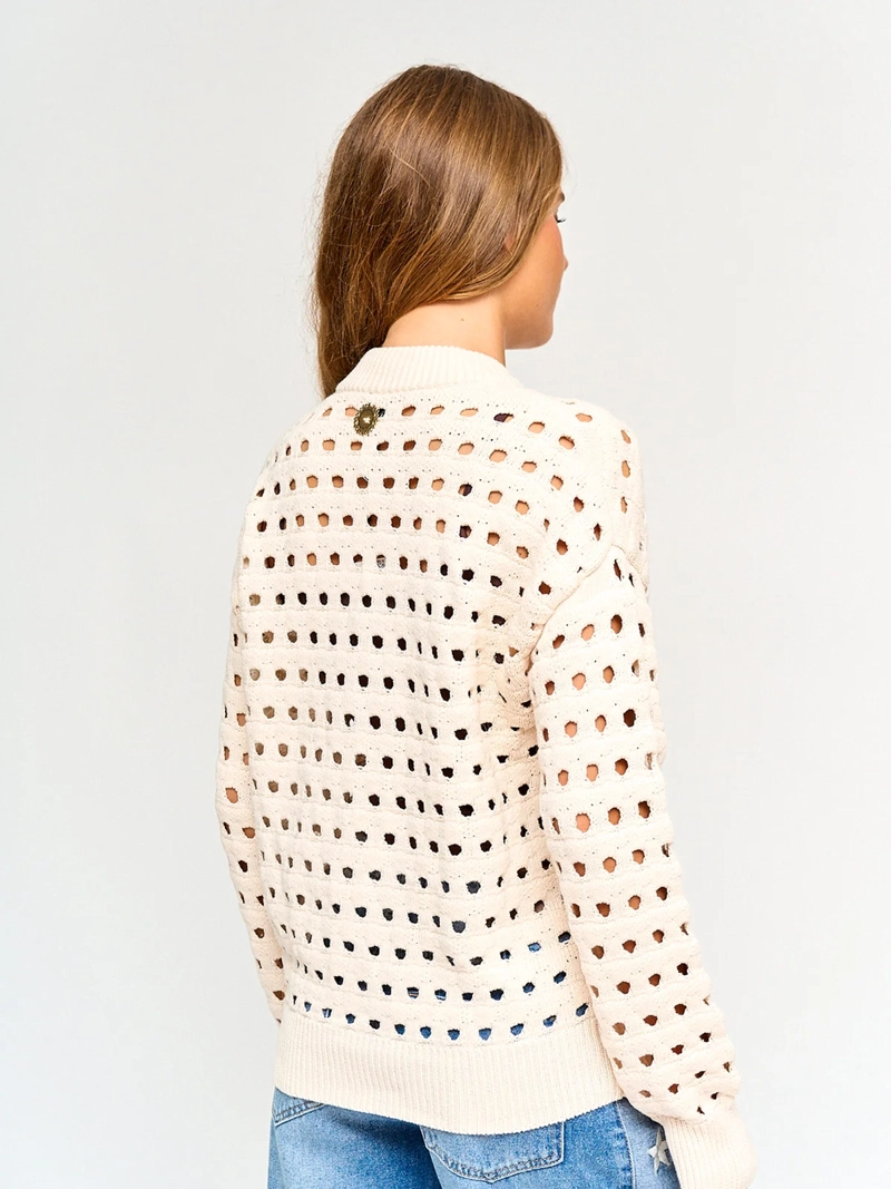 CARDIGAN MUJER BARBADOS ALGODÓN CALADO - 2