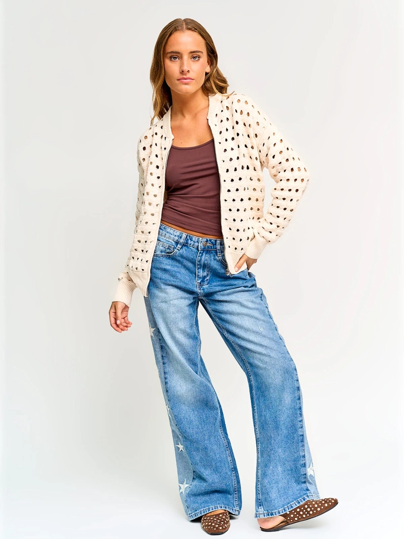 CARDIGAN MUJER BARBADOS ALGODÓN CALADO - 4