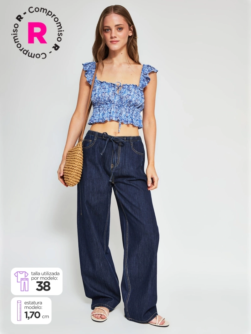 JEANS MUJER INDEX ALGODÓN WIDELEG LAZO - 1