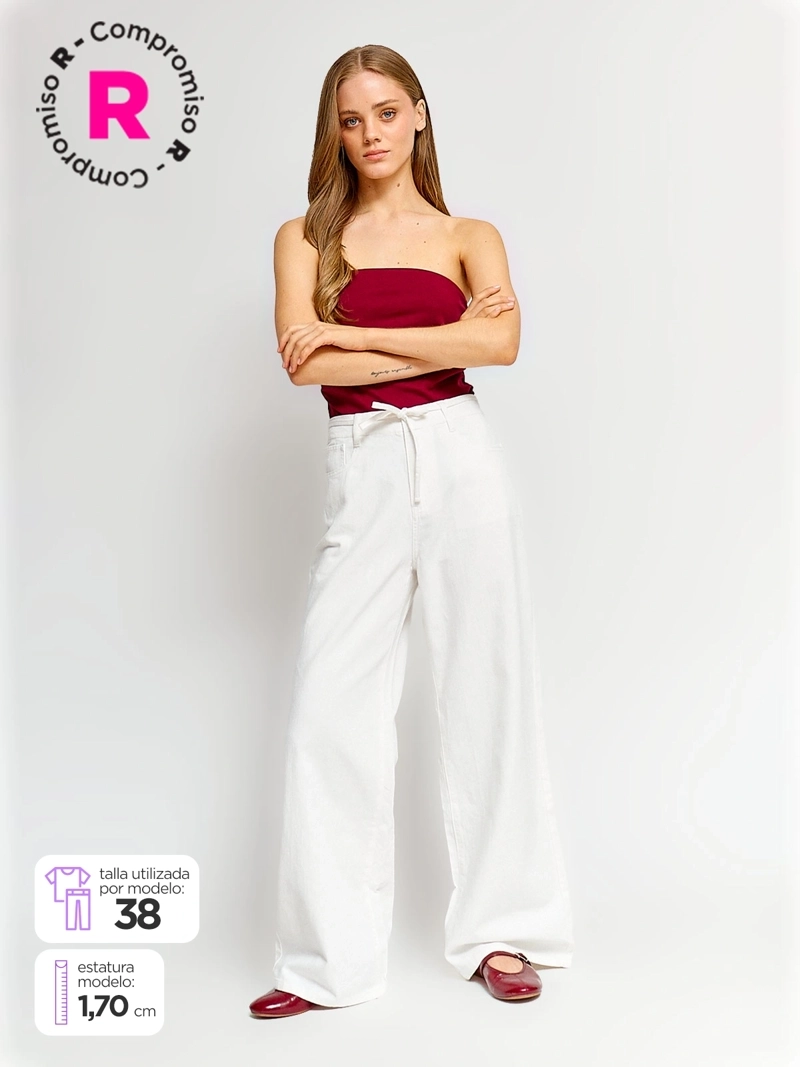 INDEX JEANS MUJER INDEX ALGODÓN WIDELEG LAZO