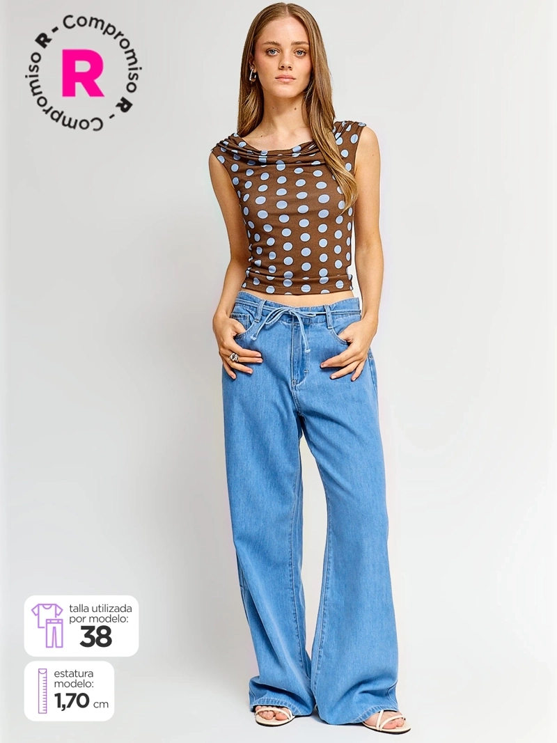 JEANS MUJER INDEX ALGODÓN WIDELEG LAZO - 1