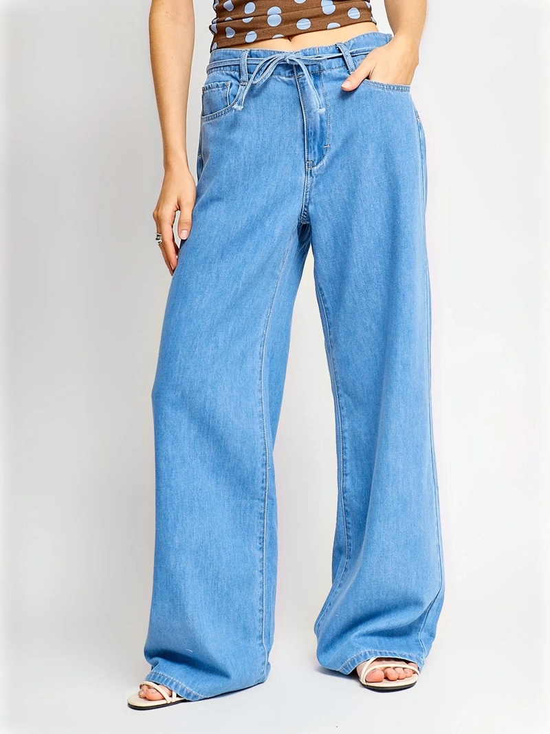 JEANS MUJER INDEX ALGODÓN WIDELEG LAZO - 2