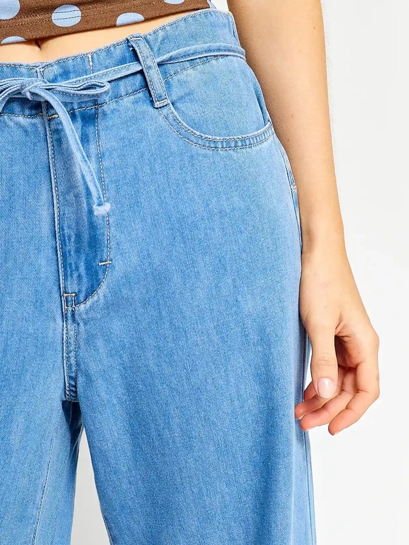 JEANS MUJER INDEX ALGODÓN WIDELEG LAZO - 4