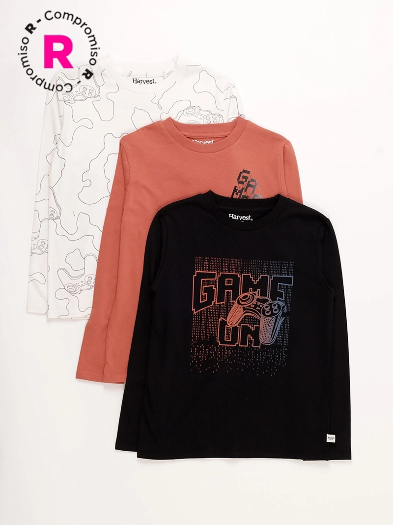 POLERA NIÑO HARVEST TRIPACK - 1