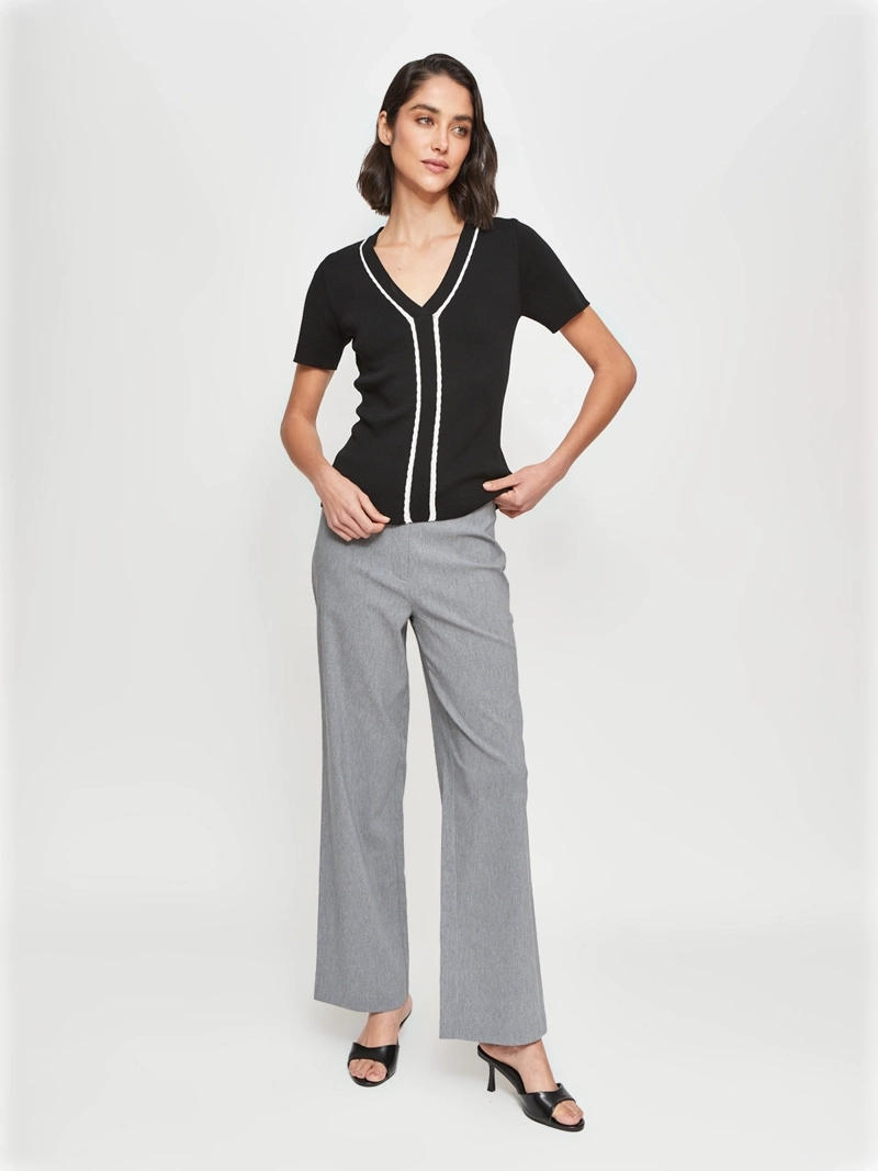 POLERA MUJER CACHAREL MANGA CORTA TEJIDA - 4