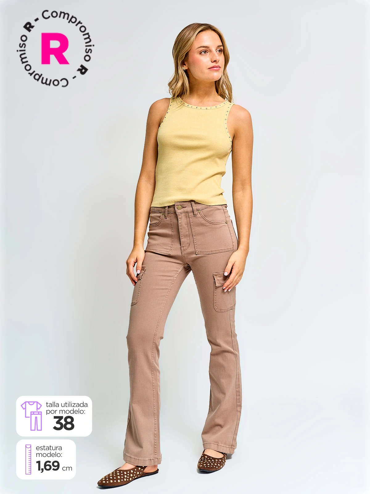 INDEX PANTALÓN MUJER INDEX ALGODÓN CARGO FLARE