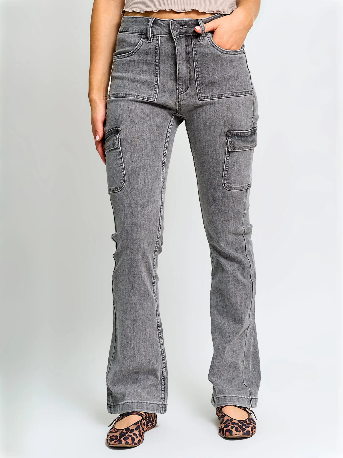 PANTALÓN MUJER INDEX ALGODÓN CARGO FLARE - 2