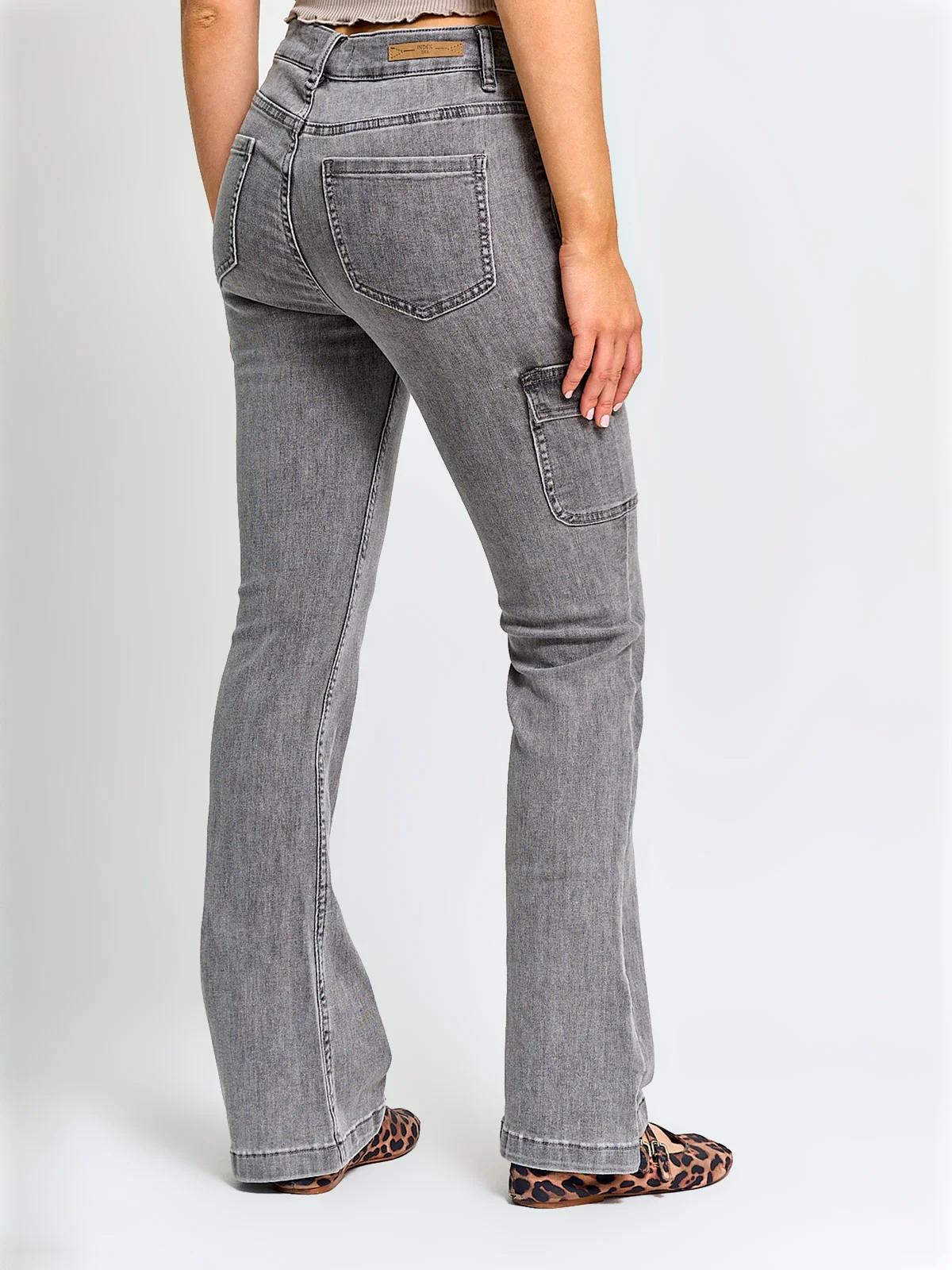 PANTALÓN MUJER INDEX ALGODÓN CARGO FLARE - 3