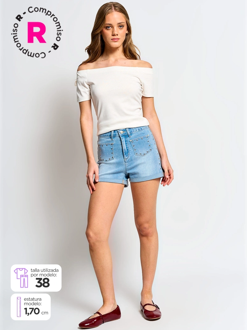 SHORT MUJER INDEX ALGODÓN TACHAS - 1