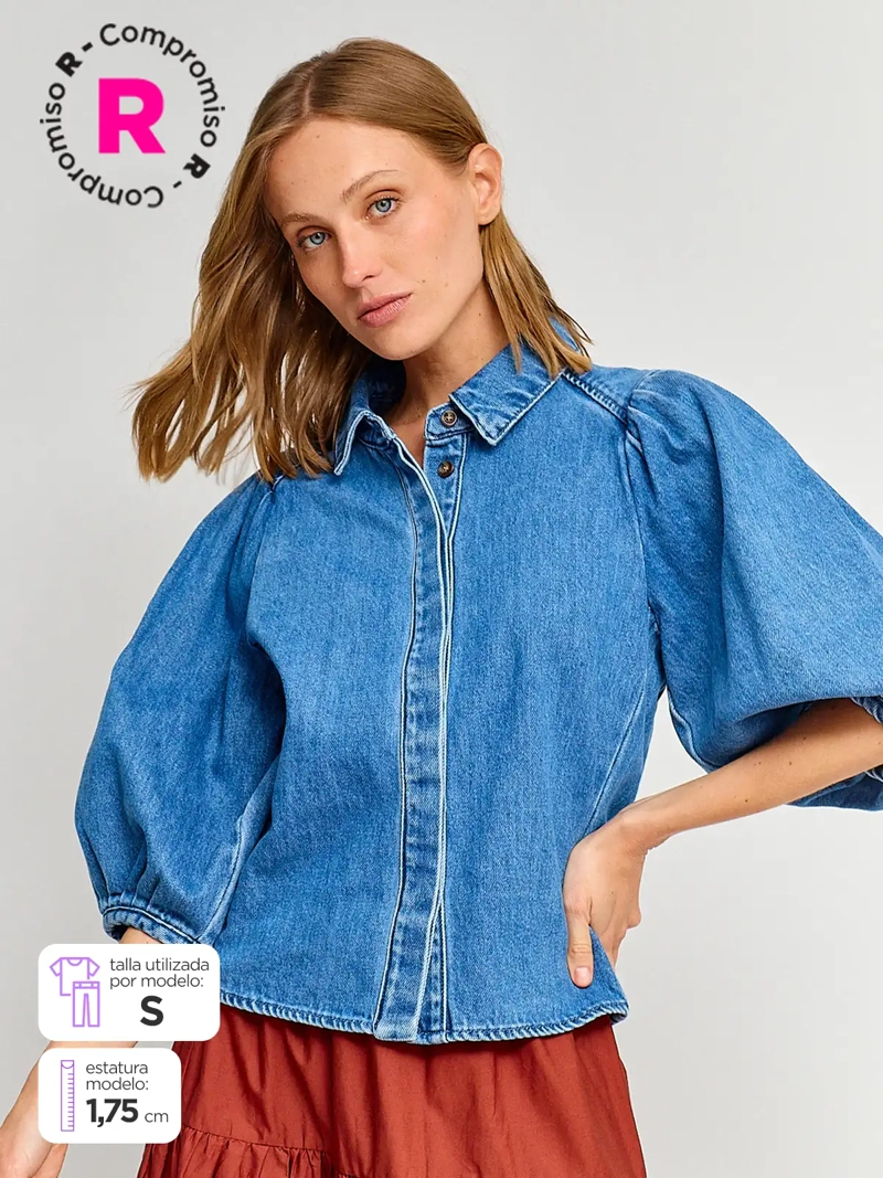 BLUSA MUJER MARQUIS ALGODÓN DENIM - 1