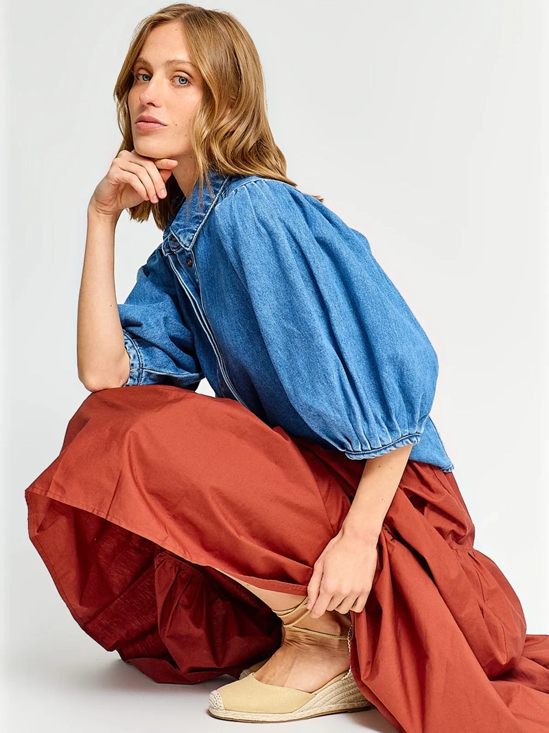 BLUSA MUJER MARQUIS ALGODÓN DENIM - 4