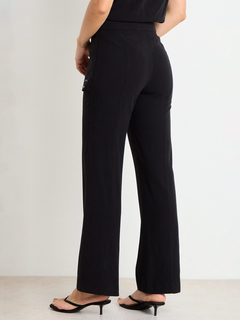 PANTALÓN MUJER ASH PALAZZO TEJIDO PAREO TACHAS - 3