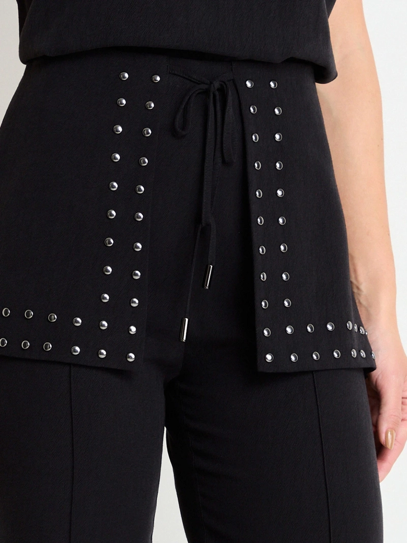 PANTALÓN MUJER ASH PALAZZO TEJIDO PAREO TACHAS - 4