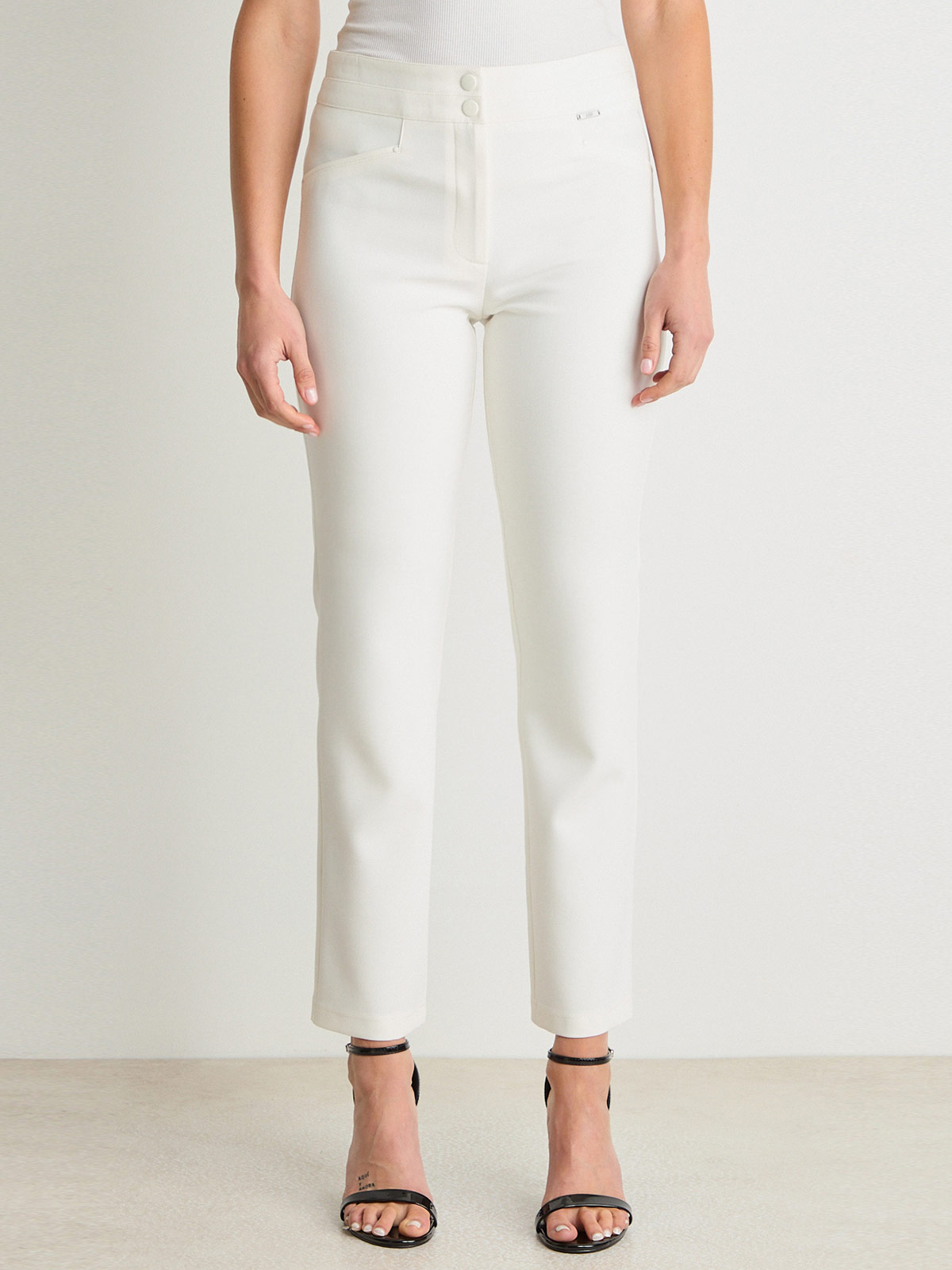 PANTALÓN MUJER ASH LISO PRETINA DOBLE - 1
