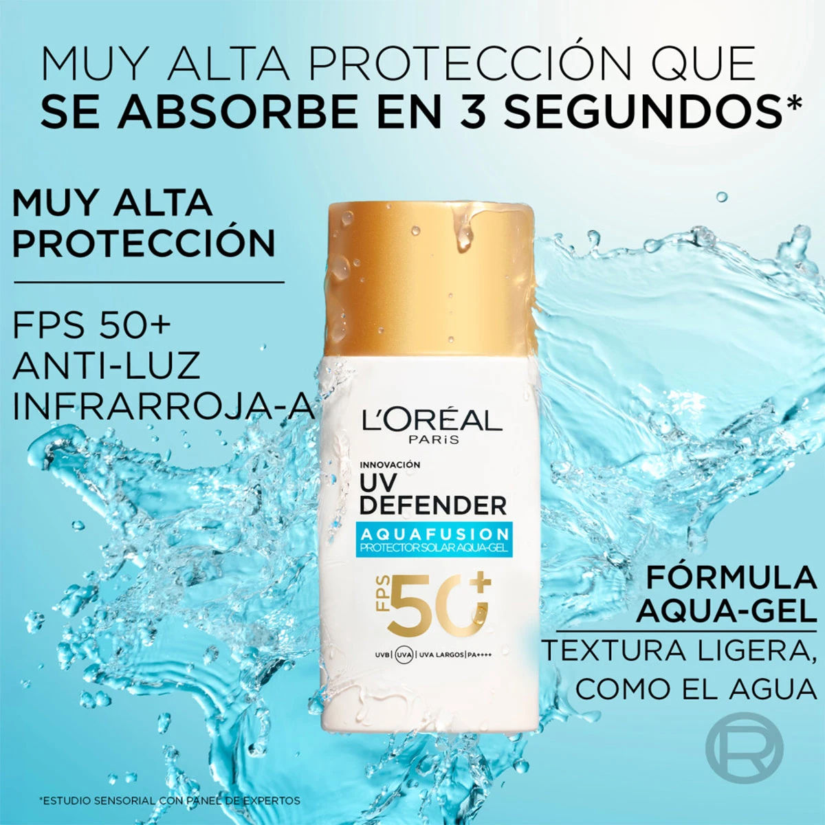 PROTECTOR SOLAR LOREAL UV DEFENDER AQUAFUSION SPF50 50 ML - 5