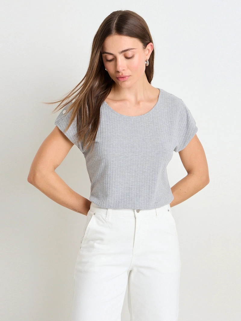 POLERA MUJER ASH CUELLO REDONDO MANGA CORTA - 1