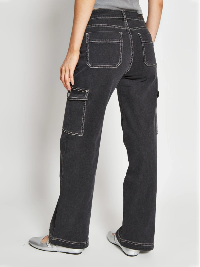 JEANS MUJER INDEX ALGODÓN CARGO TIRO MEDIO - 3