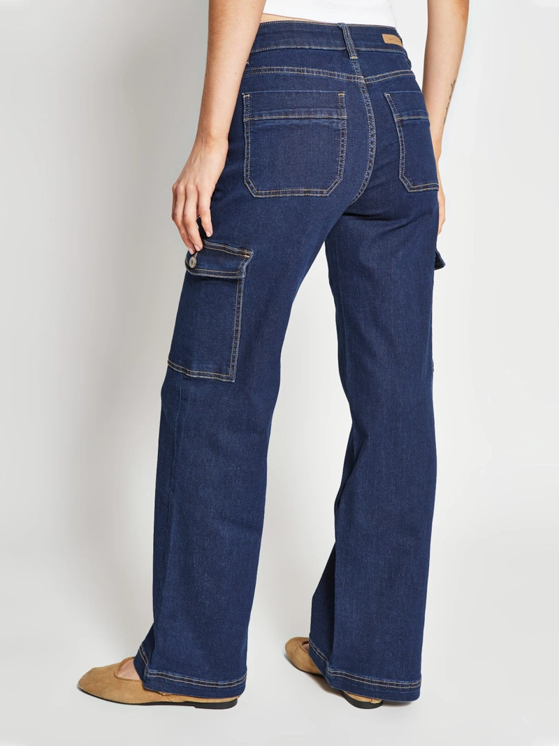 JEANS MUJER INDEX ALGODÓN CARGO TIRO MEDIO - 3