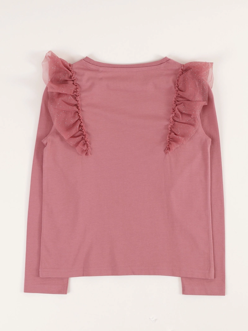 POLERA MANGA LARGA ALGODÓN NIÑA HARVEST TULL BRILLOS - 2
