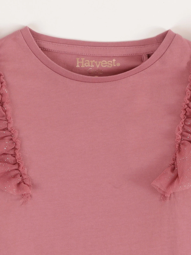 POLERA MANGA LARGA ALGODÓN NIÑA HARVEST TULL BRILLOS - 3